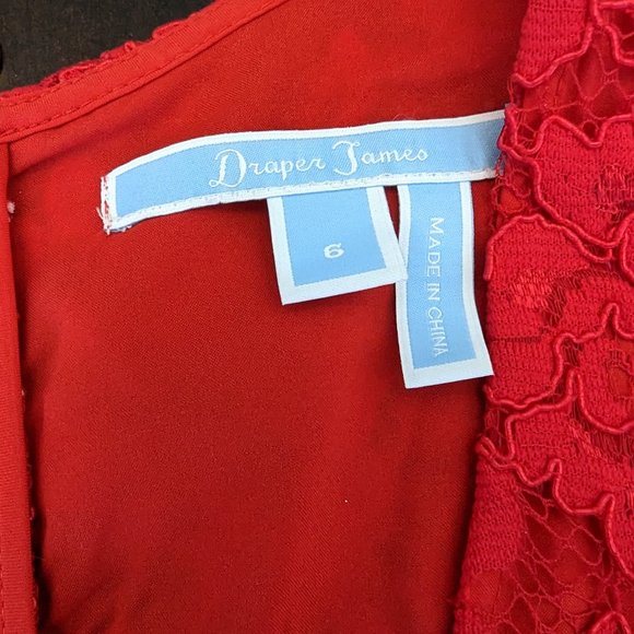 Draper James Blooming Lace Red Dress Christmas Holiday - Picture 3 of 10